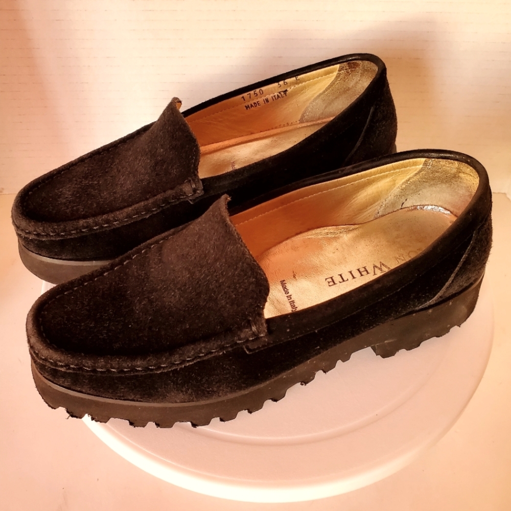 Ron White Women's Black Suede Loafers size 36E or 5.5
